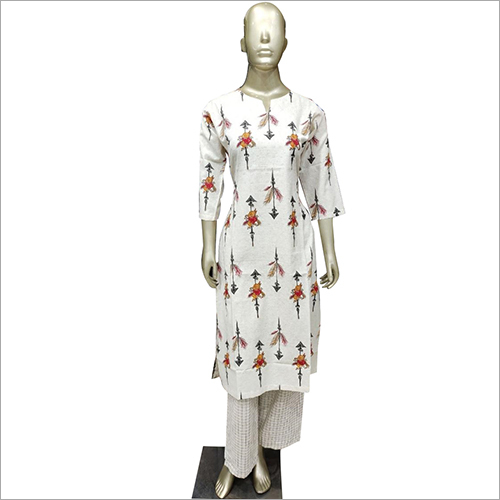 Ladies Facny Printed Kurti With Palazzo Set