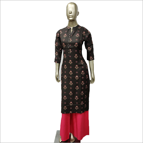 Designer Kurti with Red Palazzo Set